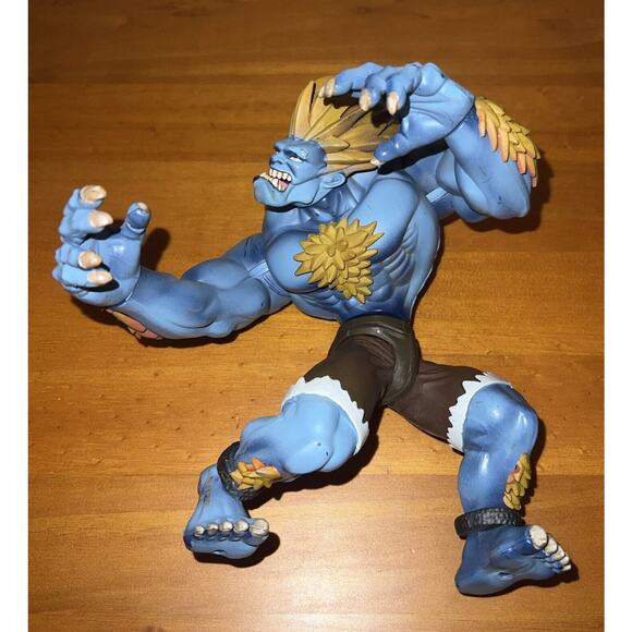 1999 Street Fighter Alpha 3 Blue Blanka Round 1 ReSaurus Action Figure New - Picture 7 of 7